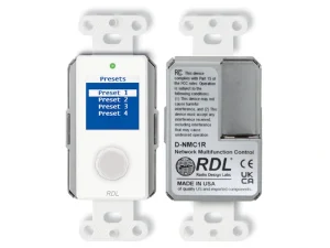 RDL D-NMC1R, Hálózati távoli vezérlő LCD kijelzővel (Dante kompatibilis)
