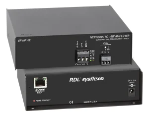 RDL SF-NP16E PoE+ 16 W Mono audió erősítő - 70 V or 100 V - Dante