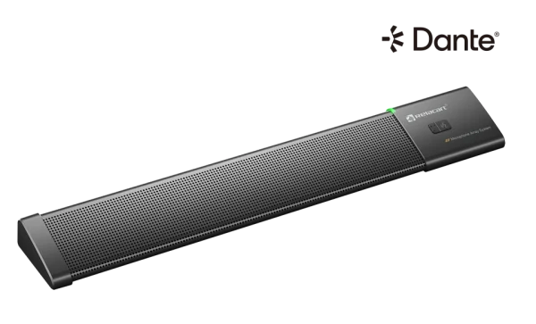 Relacart MAS-D mikrofon array rendszer. PoE tápellátás, Dante csatlakozás, RJ45 csatlakozó