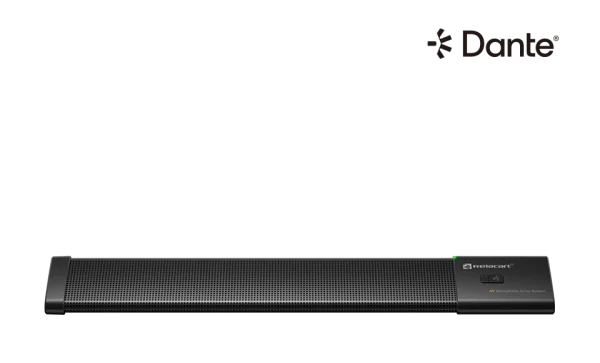 Relacart MAS-D mikrofon array rendszer. PoE tápellátás, Dante csatlakozás, RJ45 csatlakozó