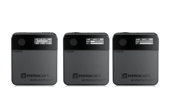 Relacart MI2-PRO, Kompakt, kétcsatornás vezeték nélküli mikrofonrendszer kamerákhoz, 1db vevő 2 db adó 2, 4 GHZ,