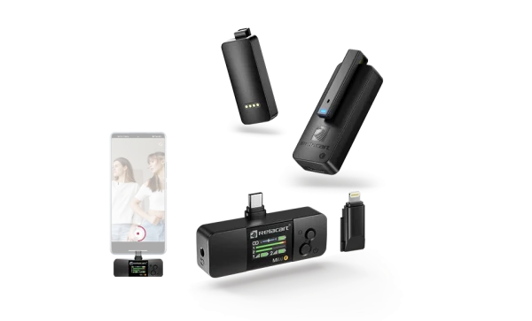 MI3, Kompakt, kétcsatornás vezeték nélküli mikrofonrendszer telefonokhoz, 1db vevő 2 db adó 2, 4 GHZ, USB-C/Lightning csatlakozás Relacart MI3, Kompakt, kétcsatornás vezeték nélküli mikrofonrendszer telefonokhoz, 1db vevő 2 db adó 2, 4 GHZ, USB-C/Lightning csatlakozás
