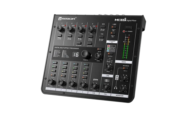 Relacart MIXX8.6 8-csatornás digitális keverő, USB, beépített effektek