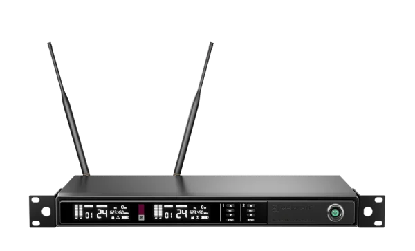 Relacart UR-290D, 2-csatornás true diversity vezeték nélküli mikrofonrendszer, 64 MHz sávszélesség, Dante támogatás.