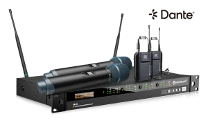 Relacart UR-2Q 4-csatornás vezeték nélküli mikrofon rendszer vevőegység, Dante, 130MHz