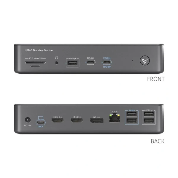 VueLogic VL-D220 15-az-1-ben USB-C dokkoló állomás